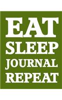 Bullet Dot Grid Journal - Eat Sleep Journal Repeat (Green): 150 page 8" x 10" Dot Grid Journal: Blank Diary, Dot Grid Bullet Planner(5 Eat Sleep Journal Repeat Journals)