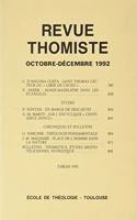 Revue Thomiste - 4/1992: (Revue Thomiste)