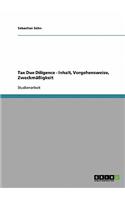 Tax Due Diligence - Inhalt, Vorgehensweise, Zweckmäßigkeit