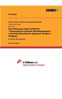 Zum Discussion Paper DP/2014/1 Accounting for Dynamic Risk Management: a Portfolio Revaluation Approach to Macro Hedging: Kritische Würdigung