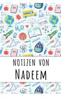 Notizen von Nadeem: Liniertes Notizbuch für deinen personalisierten Vornamen