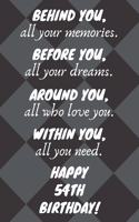 Behind You All Your Memories Before You All Your Dreams Happy 54th Birthday