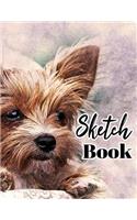 Sketch book: Large Sketchbook: Perfect Gift For Creative Artists, Great for Drawing And Doodling: Cute Dog Yorkie Cover