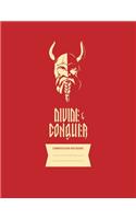 Composition Notebook Divide & Conquer: 8.5 x 11, College Ruled, 110 pages, red
