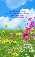 Just Living Is Not Enough... One Must Have Sunshine, Freedom, and a Little Flower. Hans Christian Andersen