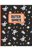 Outer Space: 8.5" X 11" Cute Sketchbook to Draw in. Large Journal, Notebook. 100 pages Perfect for doodling and sketching for kids and teens. Make a cool birthda