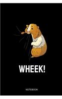 Wheek Notebook: Blank Lined Journal 6x9 - Biting Guinea Pig Pet Owner Planner Gift