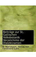 Beitrage Zur St. Gallischen Volksbotanik Verzeichniss Der Dialektnamen