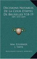 Decisions Notables De La Cour D'Appel De Bruxelles V18-19