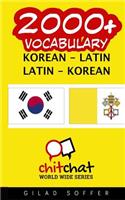 2000+ Korean - Latin Latin - Korean Vocabulary