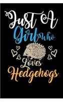 Just A Girl Who Loves Hedgehogs Funny Gift Journal