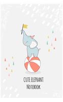 Notebook Journal: Cute Elephant Gratitude Journal Notebook Diary Record for Children Boys Girls Teens With Daily Prompts to Writing and Practicing . 6x9 120 Pages (Pl