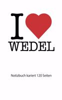I love Wedel Notizbuch kariert