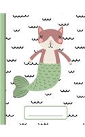 Kitty Mermaid - Wide-Ruled Composition Book