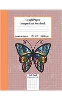 Graph Composition Notebook 4 Squares per inch 4x4 Quad Ruled 4 to 1 / 8.5 x 11 100 Pages