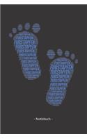 Fußstapfen: Notizblock - Notizbuch - DIN A5, 120 Seiten - Gepunket, dotted, punktkariert, dot grid - Notizen, Termine, Planer, Tagebuch, Organisation - Wortwolk