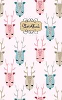 Sketchbook: Cute deer faces Sketchbook for Girls: 110 Pages of 8.5"x 11" Blank Paper for Drawing, Doodling or Sketching (Sketchbooks For Kids)(1 Cute Deer Faces Sketchbook)