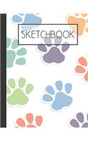 Paw print Sketchbook: 200 Page Sketchbook: Artist Edition (8.5x11)