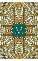 Monogram M Notebook: Blank Journal Diary Memoir Log Logue(13 Arabesque Two 150 Lined)