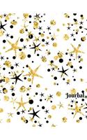 Notebook-Journal: Journal: Gold & Black Stars Notebook-Journal - Super 8.5x11 Ruled Journal - Perfect for Keeping Notes, Lists & Much Much More