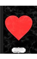 Red Heart Drawing Composition Notebook