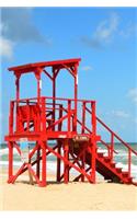 Red Lifeguard Station - Lined Notebook with Margins: 101 Pages, Medium Ruled, 6 x 9 Journal, Soft Cover