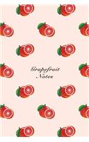 Grapefruit Notes: 6"x9" Unruled Blank Notebook Watercolor Texture Design Tropical Organic Fruit Pattern Cover. Matte Softcover Note Book Journal