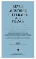 Revue d'Histoire Litteraire de la France