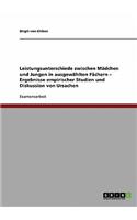 Leistungsunterschiede zwischen Mädchen und Jungen in ausgewählten Fächern