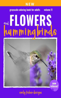 Flower & Hummingbird Grayscale Coloring Book For Adults