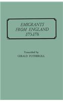 Emigrants from England, 1773-1776