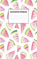 Composition Notebook: Watermelon Design (Fruity Series, 100 Pages, College-Ruled, 7.5 x 9.25)