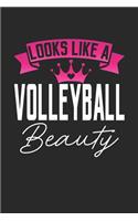 Looks Like a Volleyball Beauty: 6x9 inches dotgrid notebook, 120 Pages, Composition Book and Journal, perfect gift idea for girls like your daughter, sister or girlfriend who loves