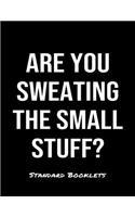 Are You Sweating The Small Stuff?: A softcover blank lined notebook to jot down business ideas, take notes for class or ponder life's big questions.