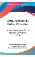 Lettre, Posthume Et Inedite, De Cabanis