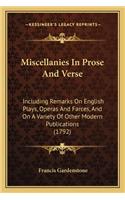 Miscellanies in Prose and Verse