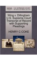 Wing V. Dillingham U.S. Supreme Court Transcript of Record with Supporting Pleadings