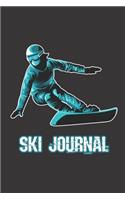 Ski Journal: Ski lined notebook - gifts for a skiier - skiing books for kids, men or woman who loves ski- composition notebook -111 pages 6"x9" - Paperback - bla