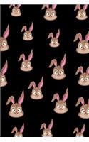 Rabbit Pattern: Lined Notebook Journal - For Rabbit Lovers Animal Enthusiasts - Novelty Themed Gifts - Black Cover