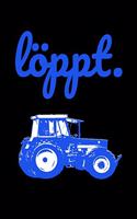 Löppt.: blanko A5 Notizbuch mit einem Traktor für einen Landwirt oder Lohner in der Landwirtschaft in Norddeutschland