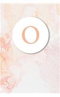 O: Pink Marble Monogram Sketchbook - 110 Sketchbook Pages (6 x 9) - Floral Watercolor Monogram Sketch Notebook - Personalized Initial Letter Journal - 