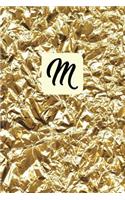M: 6x9 Inches, Monogram Initial "M" Cover, Journal