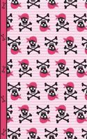 Pirate Girl Skulls and Bones Notebook Sketchbook Paper: 130 Blank Numbered Drawing Pages 8.5 X 11 Book, Art Sketch Journal, School Teachers, Students
