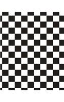 School Composition Book Racing Sports Fan Checkered Flag Black White 130 Pages: (Notebook, Diary, Blank Book)