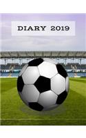 Diary 2019: Football, 7 Days a Week Page Planner, 7.44 X 9.69 Approx. 19cm X 24.5cm Sized Book