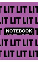 Notebook: Lit Typography Meme Pattern