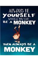 Always Be Yourself Unless You Can Be a Monkey Then Always Be a Monkey: Composition Notebook Journal