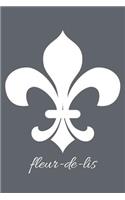 fleur-de-lis - Slate Grey Blank Notebook: 101 Pages, 6 x 9 Journal, Soft Cover