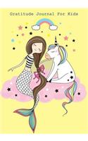 Gratitude Journal For Kids: Unicorn Gratitude Journal For Girls Kids Children Writing 7"x10"