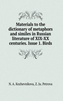 Materials for the dictionary of metaphors and similes Russian literature XIX-XX centuries. Issue 1. Birds